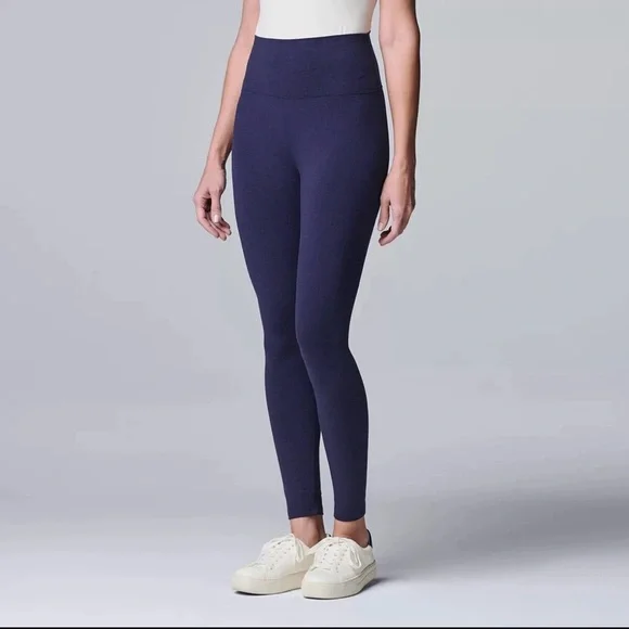 NWOT Simply Vera Vera Wang Deep Blue Leggings - Picture 1 of 4